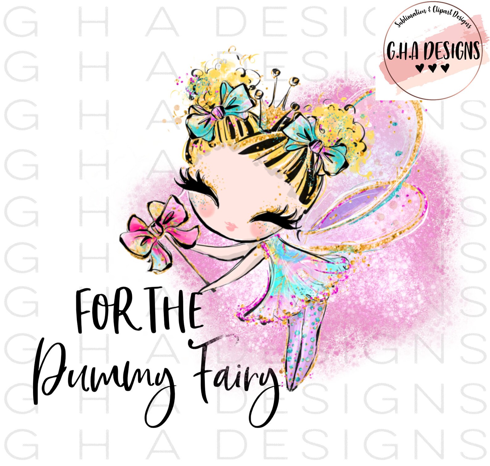 Girls dummy fairy sublimation design dummy fairy bag designs Etsy