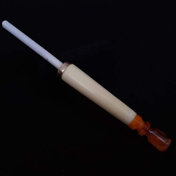 Titular de cigarrette meerschaum hecho a mano con 925 plata, soporte de cigarrillo, soporte de cigarrillo tallado a mano, soporte de cigarrillo turco, cigarett