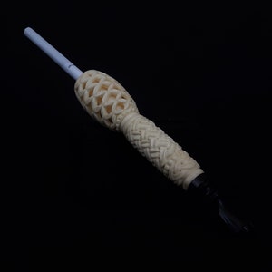 Handmade Meerschaum Cigarrette Holder With 925 Silver, Cigarette Holder, Hand Carved Cigarette Holder, Turkish Cigarette Holder, Cigarett