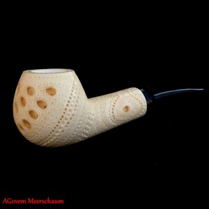 AGovem Lattice Billiard Block Meerschaum Pipe, Gift for Him, Meerschaumpfeifen, Handcarved Tobacco Pipe, Custom Order Pipe, AGM-1351