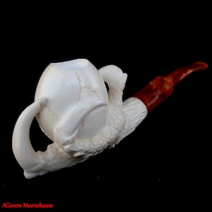 AGovem Dragon Eagle Claw Pipe, Gift for Him, Meerschaumpfeifen, Handcarved Turkish Meerschaum Tobacco Pipe, Custom Order Pipe, AGM-1413