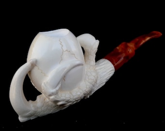 AGovem Dragon Eagle Claw Pipe, Gift for Him, Meerschaumpfeifen, Handcarved Turkish Meerschaum Tobacco Pipe, Custom Order Pipe, AGM-1413