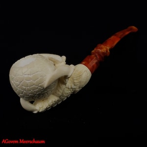 AGovem Dragon Eagle Claw Pipe, Gift for Him, Meerschaumpfeifen, Handcarved Turkish Meerschaum Tobacco Pipe, Custom Order Pipe, AGM-1237