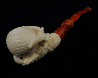 AGovem Dragon Eagle Claw Pipe, Regalo para él, Meerschaumpfeifen, Pipa de tabaco meerschaum turca tallada a mano, Pipa de pedido personalizada, AGM-1237