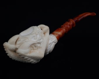 AGovem Dragon Eagle Claw Pipe, Gift for Him, Meerschaumpfeifen, Handcarved Turkish Meerschaum Tobacco Pipe, Custom Order Pipe, AGM-1839
