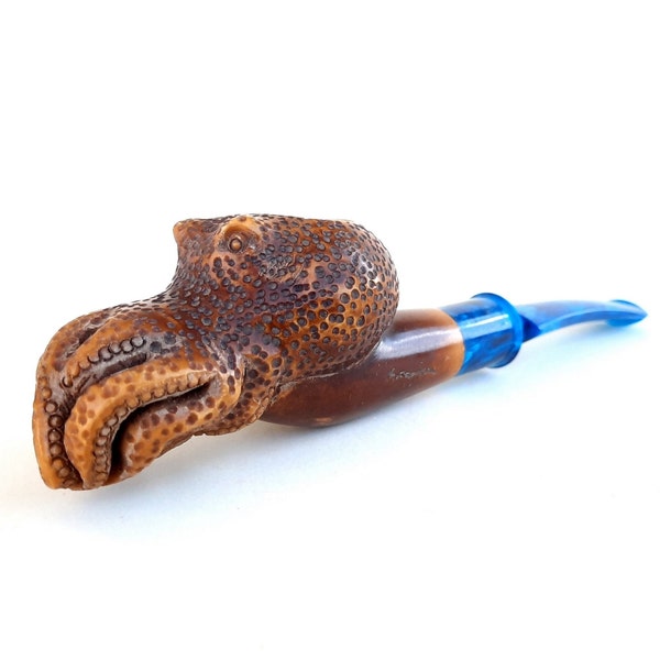 Octopus Handcarved Block Meerschaum Pipe, Smoking Pipe, Custom Made Pipe, Tobacco Bowl, Agovem Meerschaum, Pfeifen, Tobacco Pipa AGM-734