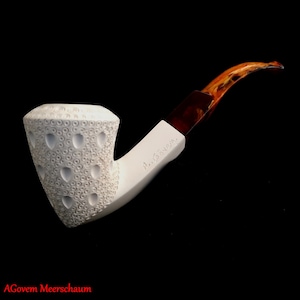 AGovem Handmade Modern Block Meerschaum Pipe, Gift for Him, Meerschaumpfeifen, Handcarved Tobacco Pipe, Custom Order Pipe, AGM-1320