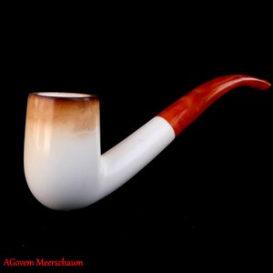 AGovem Handcarved Billiard Meerschaum Pipe, Gift For Him, Hand Carved Pipe, Meerschaumpfeifen, Pipe En écume De Mer, Tobacco Pipe AGM-797
