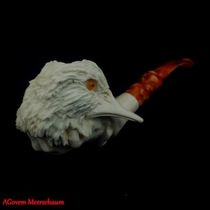 AGovem Handcarved Duck Block Meerschaum Pipe, Gift for Him, Meerschaumpfeifen, Turkish Meerschaum Tobacco Pipe, Custom Order Pipe, AGM-1189