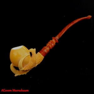 AGovem Dragon Eagle Claw Pipe, Gift for Him, Meerschaumpfeifen, Handcarved Turkish Meerschaum Tobacco Pipe, Custom Order Pipe, AGM-1357