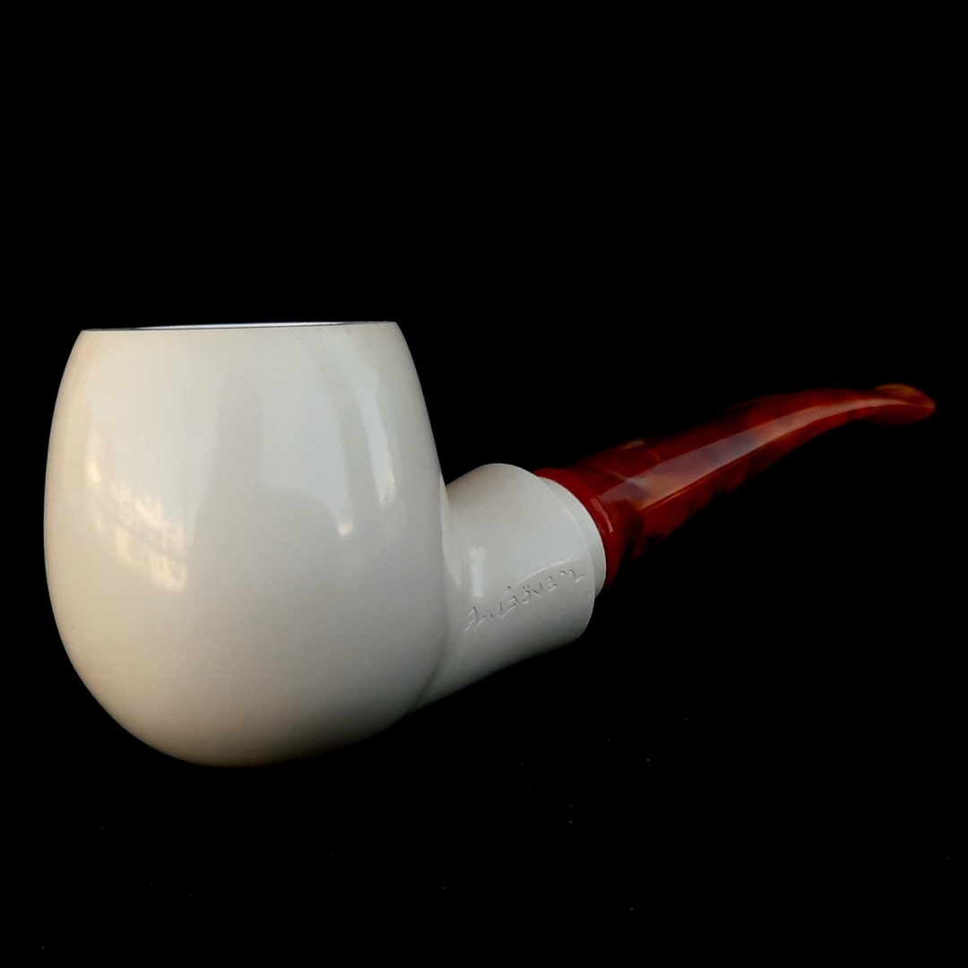 Lubinski Meerschaum Pipe In Floral Sculpted Sea Foam - Foto 6