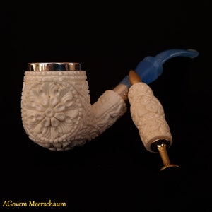 Ornament Pfeife Meerschaum Aus der Türkei, Block Meerschaum, Handgeschnitzte Pfeife, Türkisches Meerschaum, Pfeife En écume De Mer, Tabakpfeife AGM271