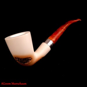 AGovem Rustik Dublin Meerschaum Pfeife, Türkische Meerschaum, Handgeschnitzte Pfeife, Meerschaumpfeifen, Pfeife En écume De Mer, Tabakpfeife AGM-752