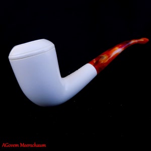 AGovem Handcarved Billiard Meerschaum Pipe, Gift For Him, Hand Carved Pipe, Meerschaumpfeifen, Pipe En écume De Mer, Tobacco Pipe AGM-991