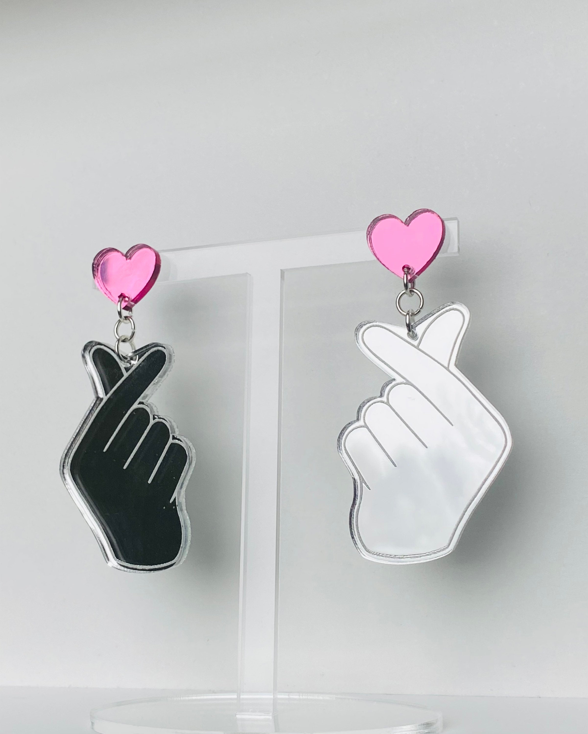 Korean KPOP Finger Heart Kpop Earrings BTS Earrings Silver Etsy