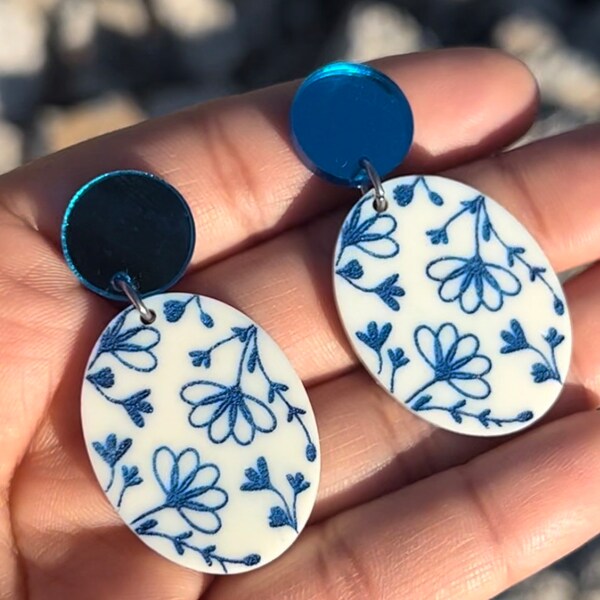 Blue China Flora Earrings