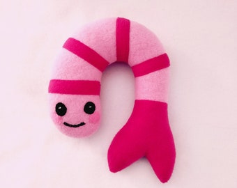 Juguete de peluche de camarones Kawaii