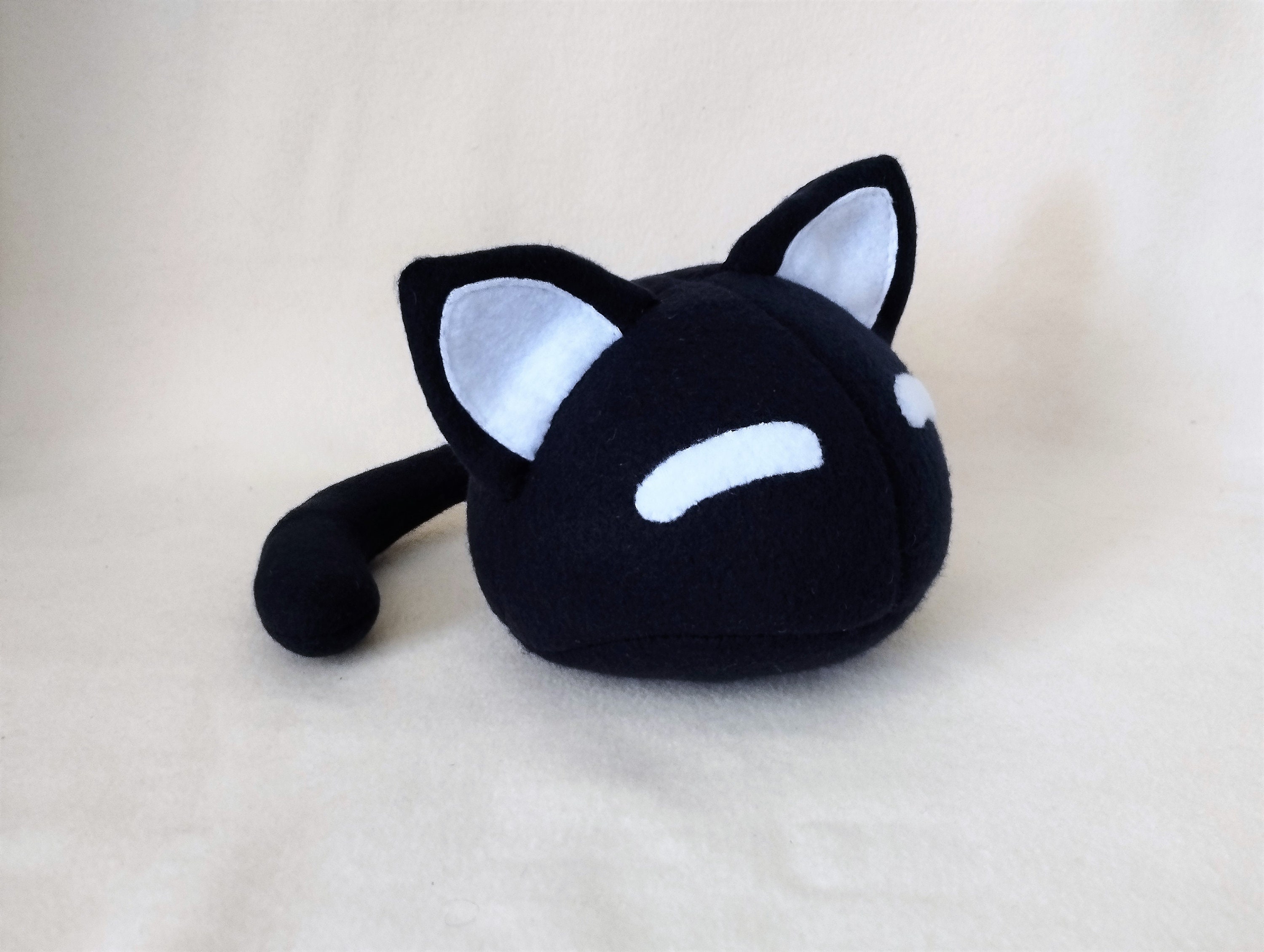 Mewo Omori Plush Black Cat Soft Toy Handmade Cat Doll Made 