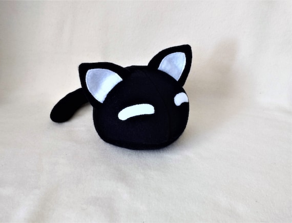 Mewo Omori Plush Black Cat Soft Toy Handmade Cat Doll Made 