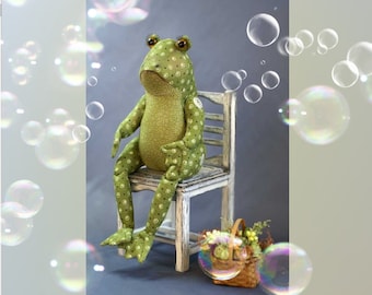 Frog plush Stuffed Animal Sewing pattern PDF Cute plush