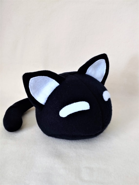 Mewo Omori Plush Black Cat Toy Handmade Soft Toy Made to Order 7.9