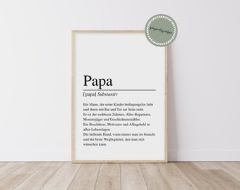 Poster Papa, Vatertagsgeschenk, Geburtstagsgeschenk für Papa, Geschenk für Papa, Vatertag, Geschenk zum Vatertag, Geburt, Geschenk für Vater