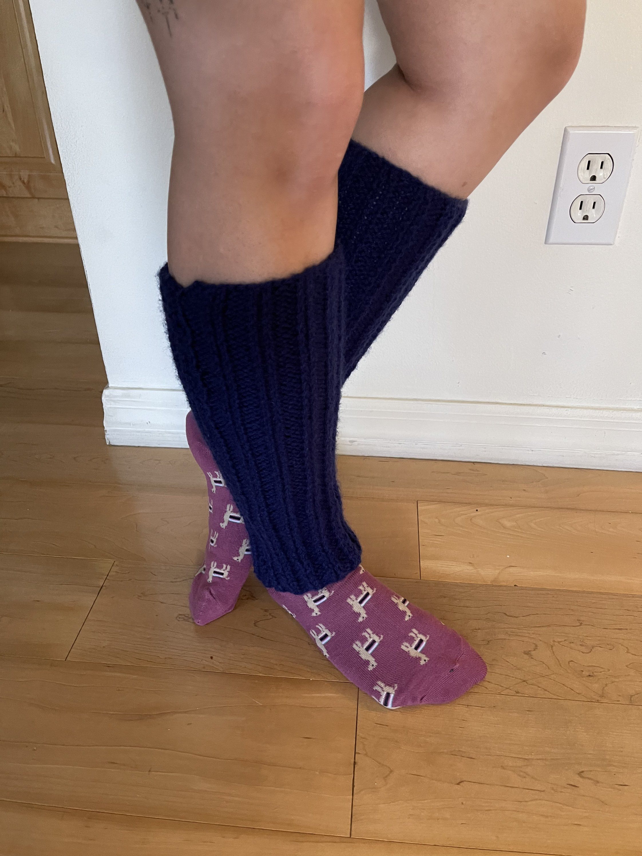 Navy Blue HandKnit Leg Warmers Etsy