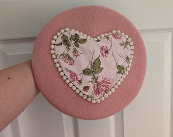 Spring Roses Bouquet Beret in Pink