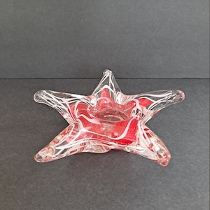 Art Glass Starfish Candle Holder/Paperweight, Vintage, Finished Pontil Mark, Heavy, MCM