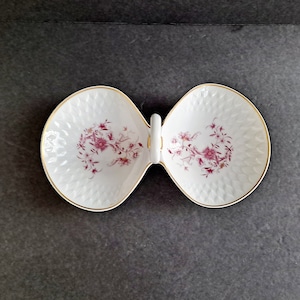 1908-1937, B & C Limoges France, L. Bernardaud, Tray with Handle, Divided Dish, Trinket Dish