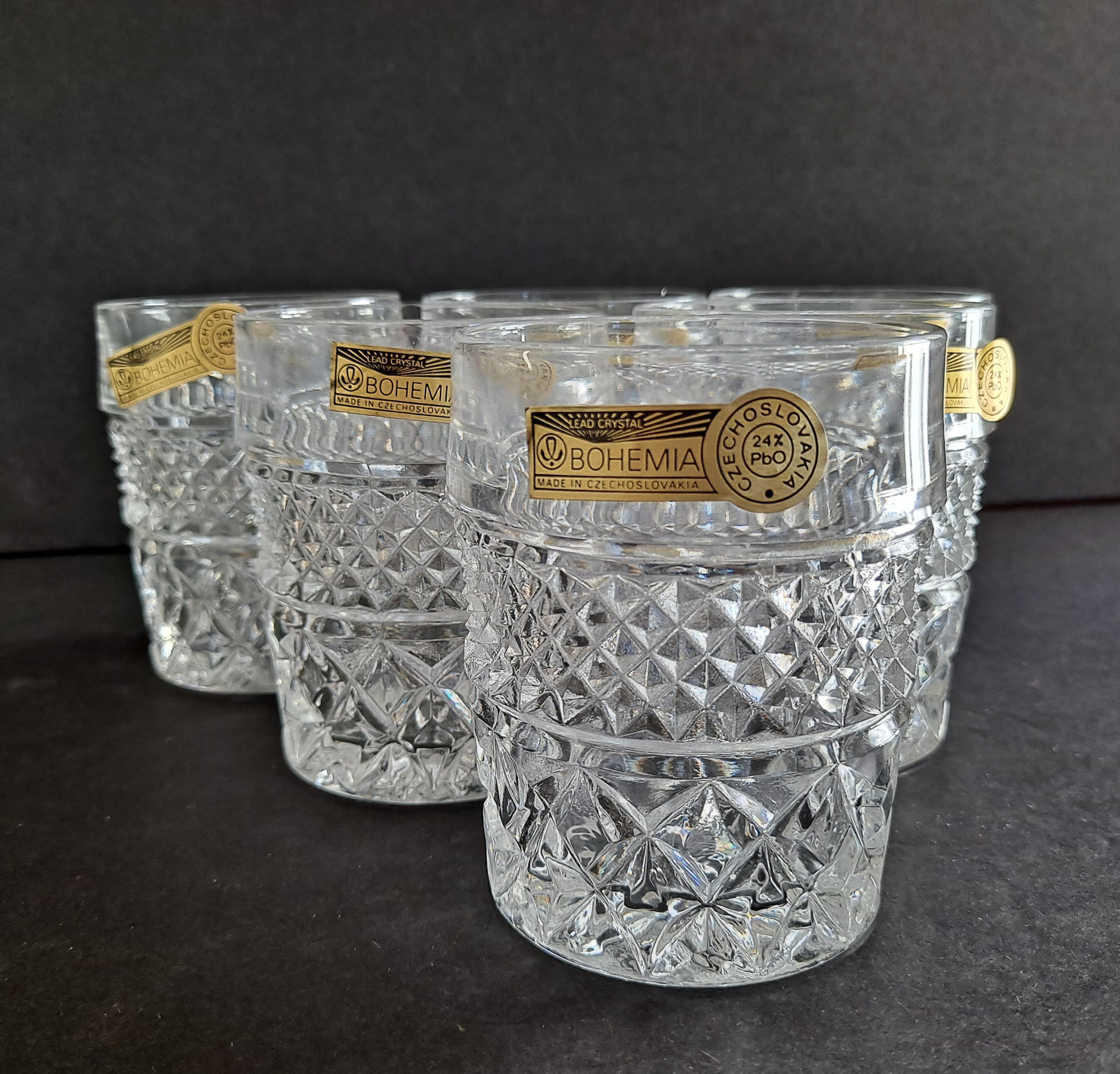 Vintage Czechoslovakian Bohemia 24 Lead Crystal Whiskey Etsy