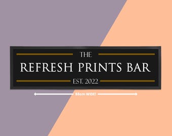 Custom Long Bar Mat with a choice of Four Colour Stripes – Perfect for any bar! Premium quality, personalised design