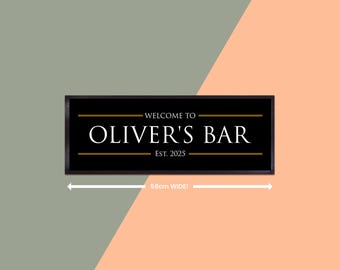 Coloured Stripes Medium Bar Runner / Mat / Great for special occasions/ Add your text perfect for personalising birthdays / weddings / Trade