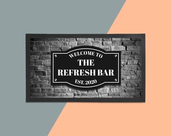 Personalised Bar Runner - Unique  Bar Runner /Man cave gift/ Branded Bar / Home Bar / Rubber Bar Mat / Barmat / Bar accessories / Bar equip