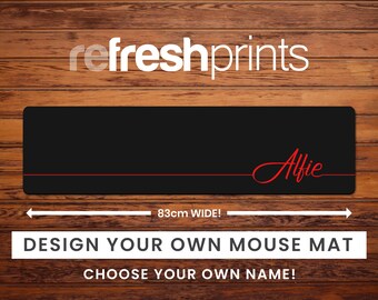 Personalised Signature Name Long Mouse Mat- Gaming /Man cave gift/ Computer Accessories/ Rubber mouse mat/ Mouse Mat / Gaming Mouse Mat /