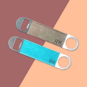 Personalised Initials Leather Bottle Opener - Bottle Opener / Branded bottle opener / Secret Santa / Gift for Him/Home Bar/ Stocking filler