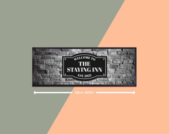 Brick Wall Medium Bar Runner / Mat / Great for special occasions - Add your text. Perfect for personalising birthdays / weddings / Trade