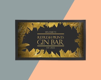 Personalised Bar Runner - Unique Bar Runner /Man cave gift/ Branded Bar / Home Bar / Rubber Bar Mat / Barmat / Bar accessories / Bar equip