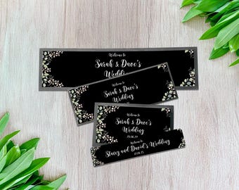 Personalised Wedding Leaves Bar Mat with Custom text – Custom Rubber Mat for Home Bar, Wedding Gift or Christmas Gift | Made in the UK