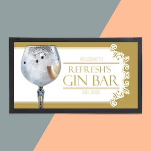 Personalised Bar Runner - Unique Bar Runner /Man cave gift/ Branded Bar / Home Bar / Rubber Bar Mat / Barmat / Bar accessories / Bar equip