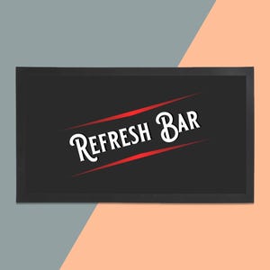 Personalised Bar Runner - Unique Bar Runner /Man cave gift/ Beer / Home Bar / Rubber Bar Mat / Barmat / Bar accessories / Barware