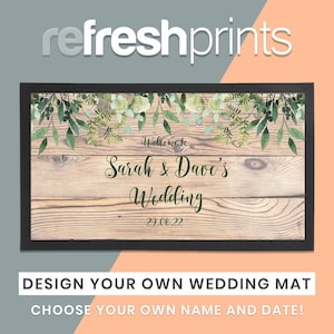 Personalised Wedding Bar Runner - Unique Bar Runner /Wedding gift/ Beer / Wedding Bar / Rubber Bar Mat / Wedding accessories / Barware