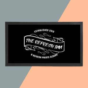 Personalised Bar Runner - Unique Bar Runner /Man cave gift/ Branded Bar / Home Bar / Rubber Bar Mat / Barmat / Bar accessories / Barware