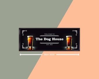Beer Glass Medium Bar Runner / Mat / Great for special occasions - Add your photo. Perfect for personalising birthdays / weddings / Trade