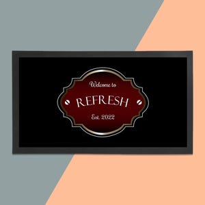 Personalised Bar Runner - Unique Bar Runner /Man cave gift/ Branded Bar / Home Bar / Rubber Bar Mat / Barmat / Bar accessories / Barware
