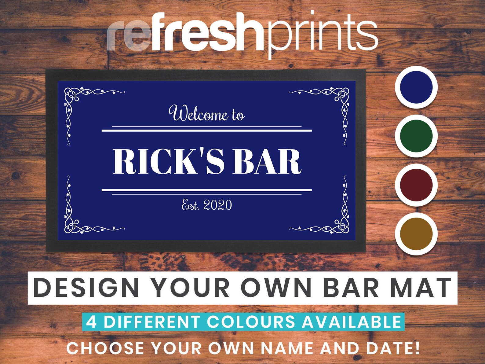 Bar Runner Personalised Colours Bar Runner /man Cave Gift/ Etsy Ireland