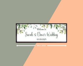 Wedding Leaves Bar Runner / Mat / Great for special occasions/ Add your text perfect for personalising birthdays / weddings / Trade