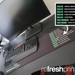 Mouse Mat - Excel Keyboard Shortcuts - perfect for your office desk