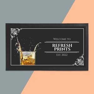 Personalised Whiskey Bar Runner - Unique Bar Runner /Man cave gift/ Beer / Home Bar / Rubber Bar Mat / Barmat / Bar accessories / Barware
