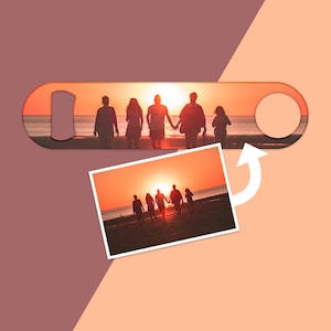 Personalised Bottle Opener - Christmas / Custom Photo Image / Bar Accessories / Bar Equipment / Gift for Him / Home Bar /  Man Cave / Opener